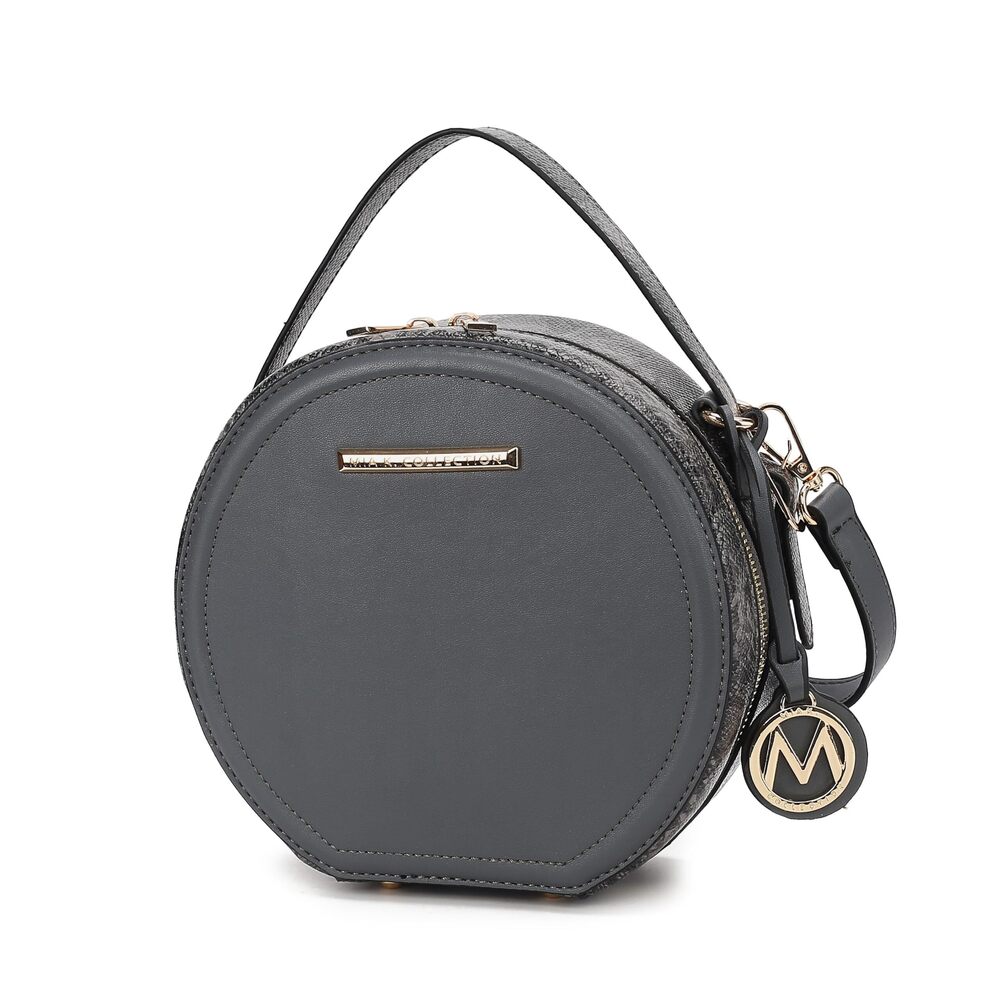 7139 Round Bag , Vegan Leather Circle Crossbody Bag Shoulder Purse by Mia K